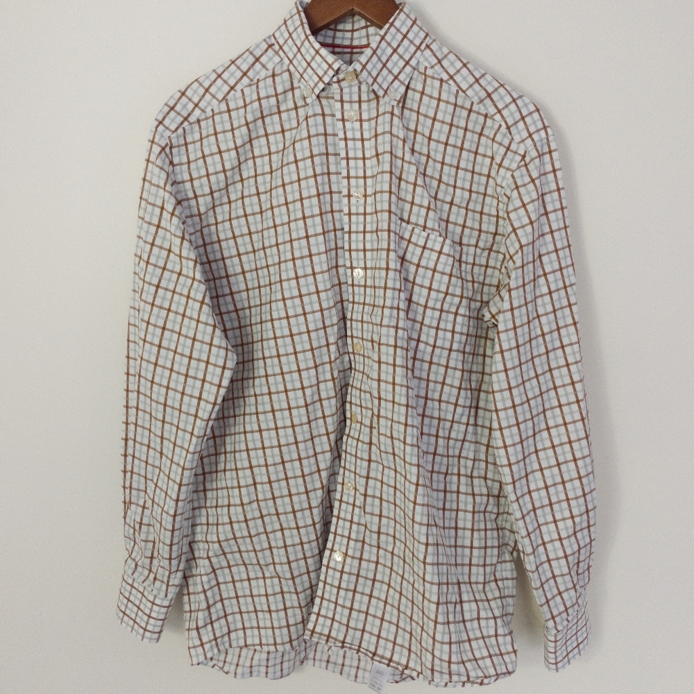 Eton of Sweden Ganghester 1928 Plaid Check Dress Shirt Size 40